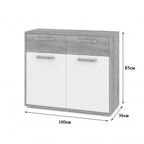 ФЛОРИДА Гостиная (модульная) дуб серый/белый в Лесном - lesnoy.ok-mebel.com | фото 6
