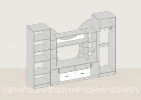 Гостиная Аллегро с 2 шкафами вариант-5 (венге/дуб белфорт) в Лесном - lesnoy.ok-mebel.com | фото 2