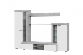 Гостиная МГС 5 (Цемент светлый/Белый) в Лесном - lesnoy.ok-mebel.com | фото 4
