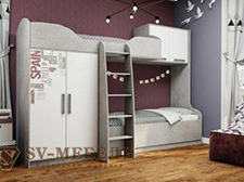 Кровать двухъярусная Грей в Лесном - lesnoy.ok-mebel.com | фото 1
