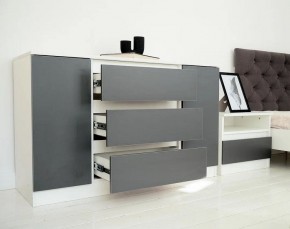 Комод 1200 Парус (Белый/Графит) в Лесном - lesnoy.ok-mebel.com | фото 4