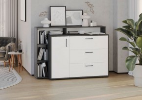 Комод с дверкой и тремя ящиками (графит/белый) в Лесном - lesnoy.ok-mebel.com | фото 3