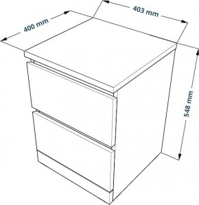 Комод Варма 2 с двумя выдвижными ящиками, цвет белый в Лесном - lesnoy.ok-mebel.com | фото 3