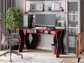 Компьютерный стол КЛ №9.0 (Черный/Красный) в Лесном - lesnoy.ok-mebel.com | фото 4