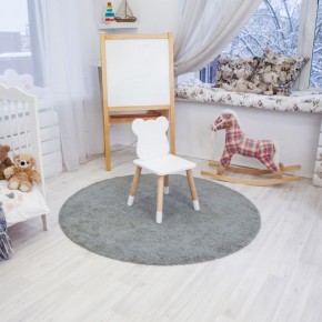 Комплект детский стол КРУГЛЫЙ и два стула МИШКА ROLTI Baby (белая столешница/белое сиденье/береза ножки) в Лесном - lesnoy.ok-mebel.com | фото