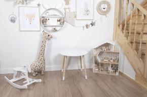 Комплект детский стол КРУГЛЫЙ и стул КОРОНА ROLTI Baby (белая столешница/белое сиденье/береза ножки) в Лесном - lesnoy.ok-mebel.com | фото 2