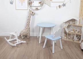 Комплект детский стол КРУГЛЫЙ и стул ОБЛАЧКО ROLTI Baby (голубая столешница/голубое сиденье/белые ножки) в Лесном - lesnoy.ok-mebel.com | фото 3