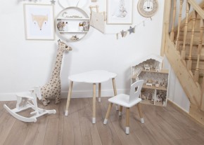 Комплект детский стол ОБЛАЧКО и стул КОРОНА ROLTI Baby (белая столешница/белое сиденье/береза ножки) в Лесном - lesnoy.ok-mebel.com | фото 5