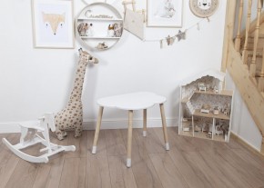 Комплект детский стол ОБЛАЧКО и стул МИШКА ROLTI Baby (белая столешница/белое сиденье/береза ножки) в Лесном - lesnoy.ok-mebel.com | фото 3