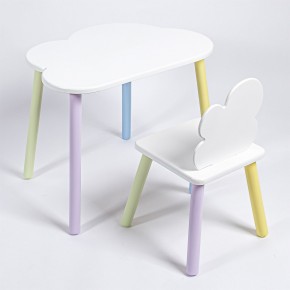 Комплект детский стол ОБЛАЧКО и стул Облачко ROLTI Baby (белая столешница/белое сиденье/цветные ножки) в Лесном - lesnoy.ok-mebel.com | фото