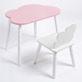 Комплект детский стол ОБЛАЧКО и стул ОБЛАЧКО ROLTI Baby (розовая столешница/белое сиденье/белые ножки) в Лесном - lesnoy.ok-mebel.com | фото 1