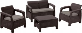 Комплект мебели Корфу сет (Corfu set) коричневый - серо-бежевый * в Лесном - lesnoy.ok-mebel.com | фото