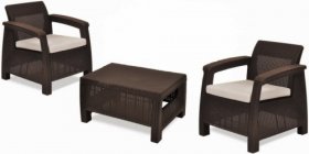 Комплект мебели Корфу Уикенд (Corfu Weekend) коричневый - серо-бежевый * в Лесном - lesnoy.ok-mebel.com | фото