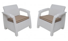 Комплект на балкон Yalta Premium Balcony Set (Ялта) белый (+подушки под спину) в Лесном - lesnoy.ok-mebel.com | фото 4