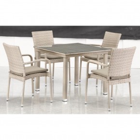 Комплект плетеной мебели T256C/Y376C-W85 Latte (4+1) + подушки на стульях в Лесном - lesnoy.ok-mebel.com | фото 3