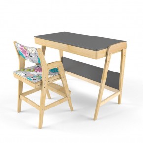 Комплект растущий стол и стул с чехлом 38 попугаев «Вуди» (Серый, Без покрытия, Мечта) в Лесном - lesnoy.ok-mebel.com | фото