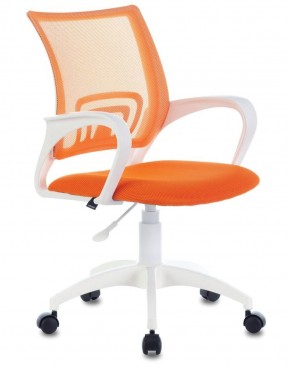 Кресло BRABIX "Fly MG-396W", пластик белый, сетка, оранжевое, 532401, MG-396W_532401 в Лесном - lesnoy.ok-mebel.com | фото 1
