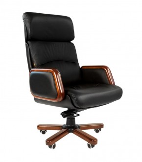 Кресло для руководителя CHAIRMAN 417 (Натуральная кожа) Черное в Лесном - lesnoy.ok-mebel.com | фото 1