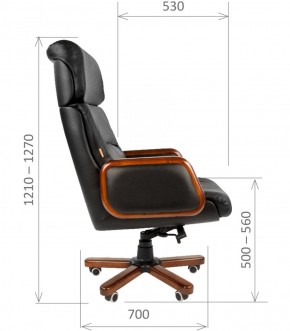 Кресло для руководителя CHAIRMAN 417 (Натуральная кожа) Черное в Лесном - lesnoy.ok-mebel.com | фото 5