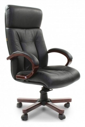 Кресло для руководителя Chairman 421 черный/орех темный, черный в Лесном - lesnoy.ok-mebel.com | фото