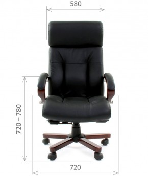 Кресло для руководителя CHAIRMAN  421 (Натуральная кожа) Черное в Лесном - lesnoy.ok-mebel.com | фото 4