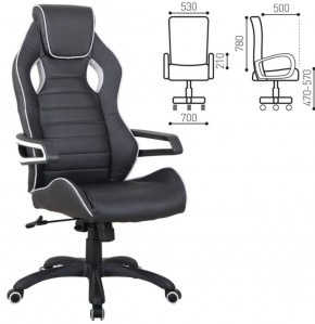 Кресло компьютерное BRABIX "Techno Pro GM-003" (черное/серое, вставки серые) 531814 в Лесном - lesnoy.ok-mebel.com | фото 2
