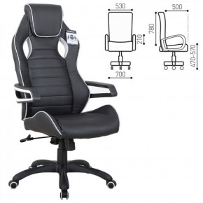 Кресло компьютерное BRABIX Techno Pro GM-003 (экокожа черное/серое, вставки серые) 531814 в Лесном - lesnoy.ok-mebel.com | фото 2