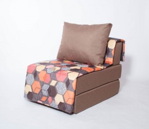 Кресло-кровать бескаркасное Харви (коричневый-геометрия браун) в Лесном - lesnoy.ok-mebel.com | фото