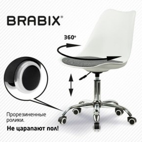 Кресло стул BRABIX "Eames MG-310 CH", хром, пластик белый, ткань серая, 532924 в Лесном - lesnoy.ok-mebel.com | фото 7