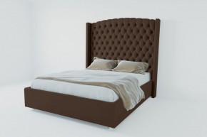 Кровать Берлин ЛЮКС с ПМ 2000 (экокожа коричневая) в Лесном - lesnoy.ok-mebel.com | фото 2