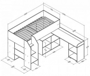 Кровать-чердак "Теремок-2" Дуб молочный/Розовый в Лесном - lesnoy.ok-mebel.com | фото 3