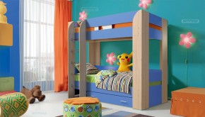 Кровать детская 2-х ярусная Юниор-6 с ящиком ЛДСП (800*1900) в Лесном - lesnoy.ok-mebel.com | фото 1