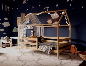 Кровать-домик 80*160 без покраски в Лесном - lesnoy.ok-mebel.com | фото 2
