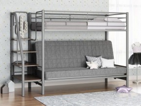 Кровать двухъярусная с диваном "Мадлен-3" (Серый/Серый) в Лесном - lesnoy.ok-mebel.com | фото