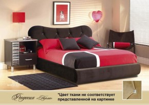 Кровать Феодосия 1600 со стразами в к/з "Классик 307 коричневый" (серия Норма) +основание +ПМ в Лесном - lesnoy.ok-mebel.com | фото