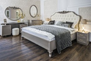 Кровать Мокко 1600 с мягким изголовьем + основание (серый камень) в Лесном - lesnoy.ok-mebel.com | фото 1