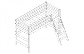 Кровать полувысокая с наклонной лестницей Соня (Вариант 6) в Лесном - lesnoy.ok-mebel.com | фото 3