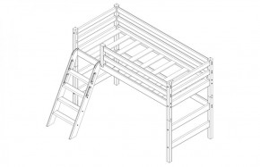 Кровать полувысокая с наклонной лестницей Соня (Вариант 6) в Лесном - lesnoy.ok-mebel.com | фото 4