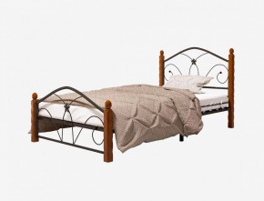 Кровать "Селена 1" Черная (900*2000) (ножки-махагон) с коваными элементами в Лесном - lesnoy.ok-mebel.com | фото