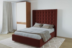 Кровать Венеция ЛЮКС с ПМ 1200 (велюр бордо) в Лесном - lesnoy.ok-mebel.com | фото 2