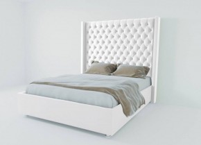 Кровать Версаль ЛЮКС с ПМ 900 (экокожа белая) в Лесном - lesnoy.ok-mebel.com | фото