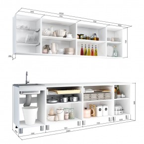 Кухня Айсбери 2.4 м (Белый/Дуб Сонома) в Лесном - lesnoy.ok-mebel.com | фото 2