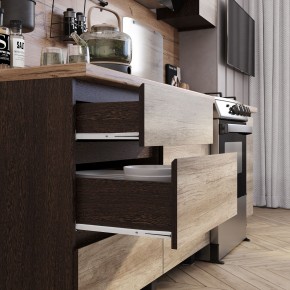 Кухня Энигма 1.6 м (венге/дуб каньон) в Лесном - lesnoy.ok-mebel.com | фото 2