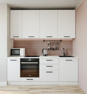 Кухонный гарнитур Белый Глянец 2200 h950 (Стол. 38мм) в Лесном - lesnoy.ok-mebel.com | фото