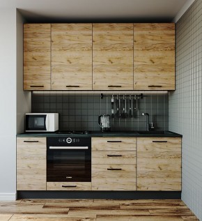 Кухонный гарнитур Крафт 2200 h950 (Стол. 38мм) в Лесном - lesnoy.ok-mebel.com | фото