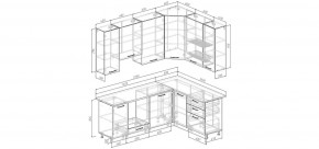 Кухонный гарнитур Меренга 2200*1600 h950 (Стол. 38мм) в Лесном - lesnoy.ok-mebel.com | фото 2