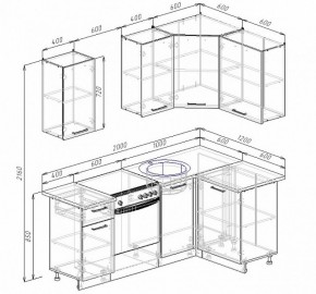 Кухонный гарнитур угловой Графика 2000х1200 (Стол. 26мм) в Лесном - lesnoy.ok-mebel.com | фото 2