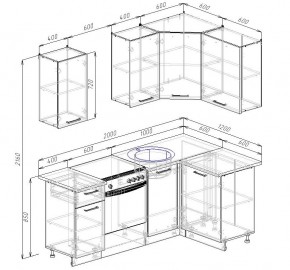Кухонный гарнитур угловой Капри 2000х1200 (Стол. 38мм) в Лесном - lesnoy.ok-mebel.com | фото 2