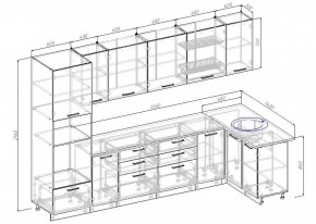 Кухонный гарнитур угловой Капри 3200х1400 (Стол. 26мм) в Лесном - lesnoy.ok-mebel.com | фото 3