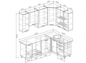 Кухонный гарнитур угловой Латте 2200х1600 (Стол. 26мм) в Лесном - lesnoy.ok-mebel.com | фото 2